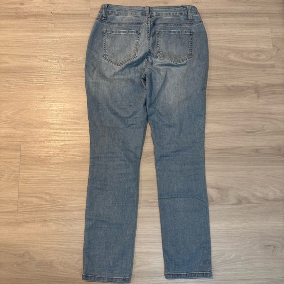 Earl jeans skinny ankle embroidered jeans light wash denim size 4 - Picture 5 of 12